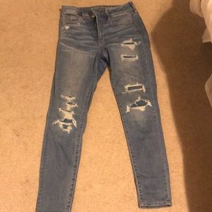 AE hi-rise ripped jegging
